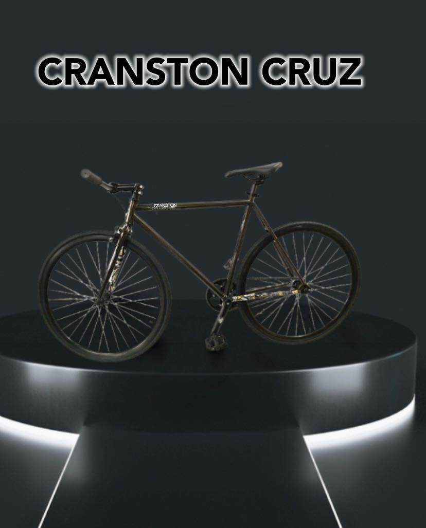 New Fixie Bicycle . Cranston Cruz edition bike. Black Mamba. with brake (Category: Bicycles) located in Singapore. Submitted by mountaindt8 (Listing ID 1149435283, Image 3). Description: Brand new Cranston Fixed Gear Bicycle. . Cruz edition . Euro design. Colour Matt black mamba ”. Full bike Fully assemble and ready to ride. Component- 1) Fixed and free single gear2) brake included . 3) High quality aluminium pedal 4) aluminium seatpost 5) square