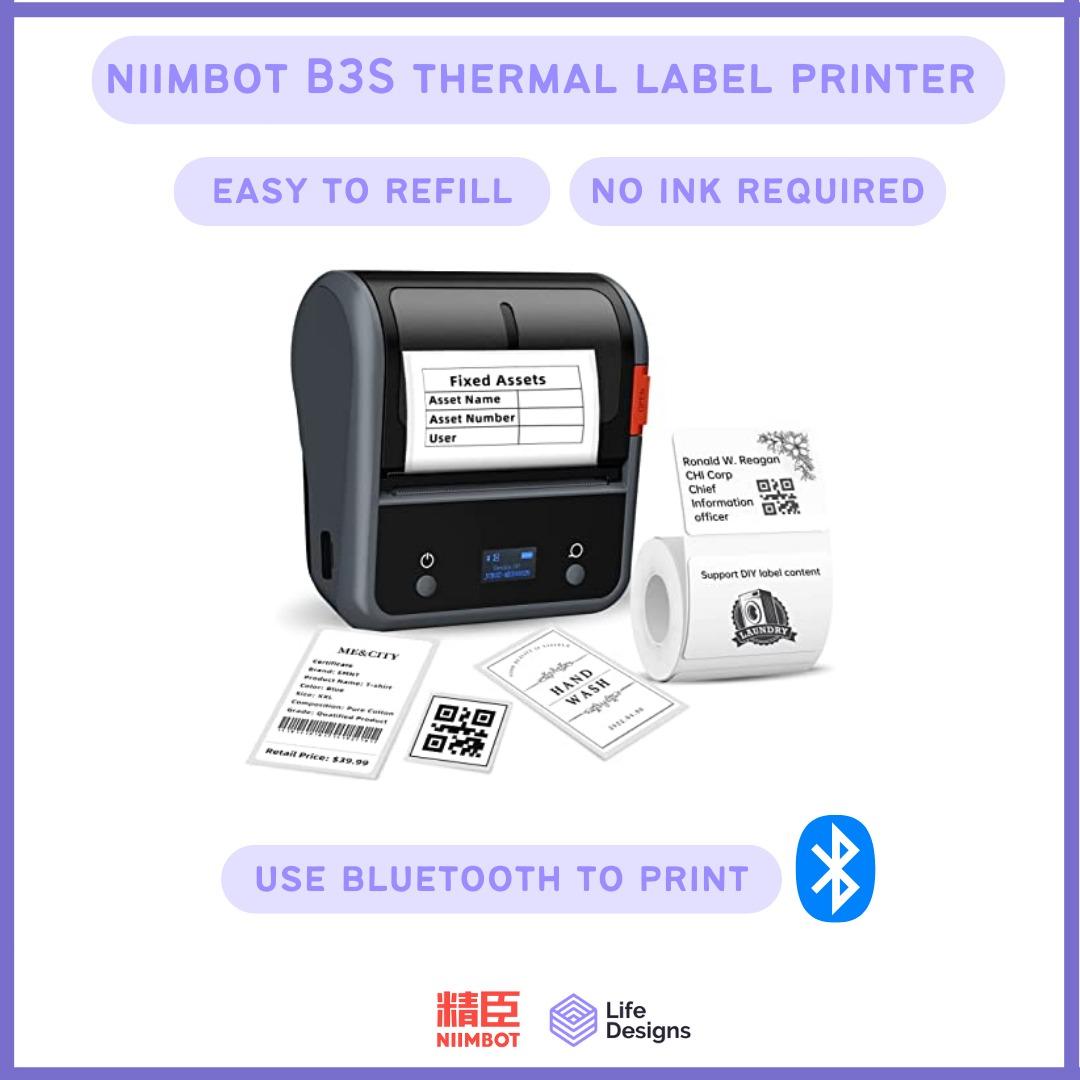 Niimbot B3S Thermal Label Printer - No Ink Required, Bluetooth ...