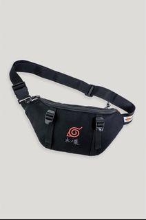 OXGN Naruto Shippuden Sling Bag With Embroidery Waist Pack For Men and Women (Black) 