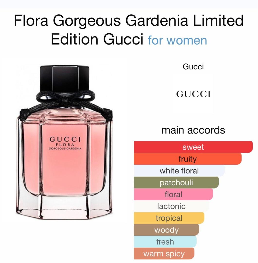 Parfum Wanita Gucci Gardenia Flora gorgeous limited edition 100ml original NON BOX parfume tahan lama review aroma nya dibawah bacaan main accords di