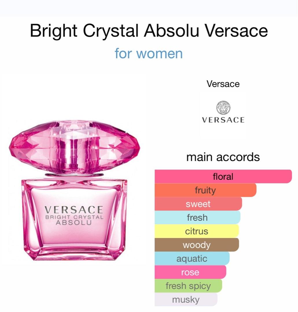 Parfum Wanita Versace Bright Crystal Absolu 100ml Original NON BOX  Parfume tahan lama, ori eropa, review aroma nya dibawah bacaan main accords  di