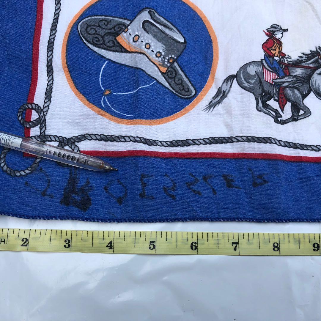 PO VINTAGE RODEO COWBOY HANDKERCHIEF 2 SETS BLACK WHITE BLUE, Men's ...