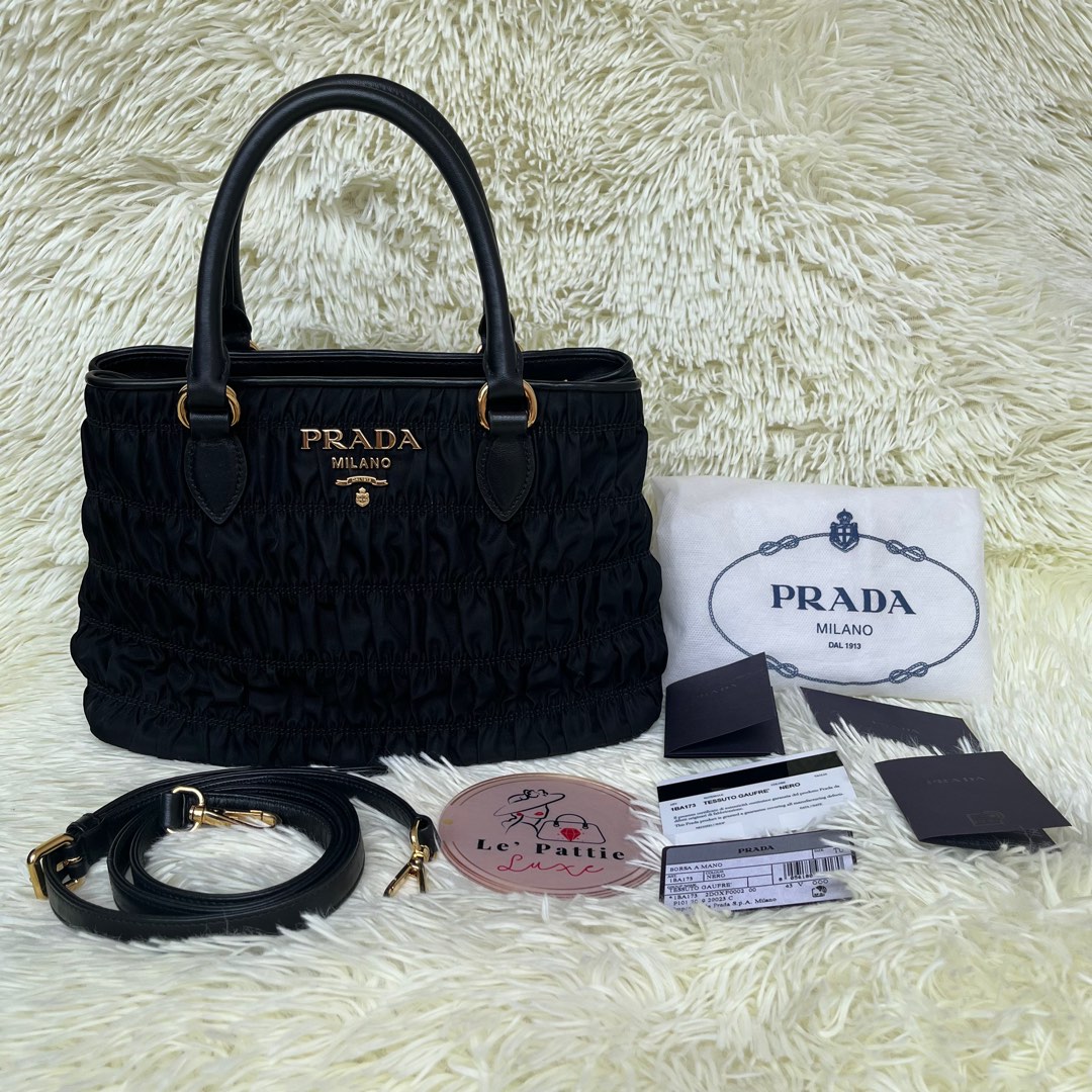 NEW!! 2020 PRADA TESSUTO GAUFRE SATCHEL TOTE BAG! 1BA173 Details, Mod Shots  & What Fits! 