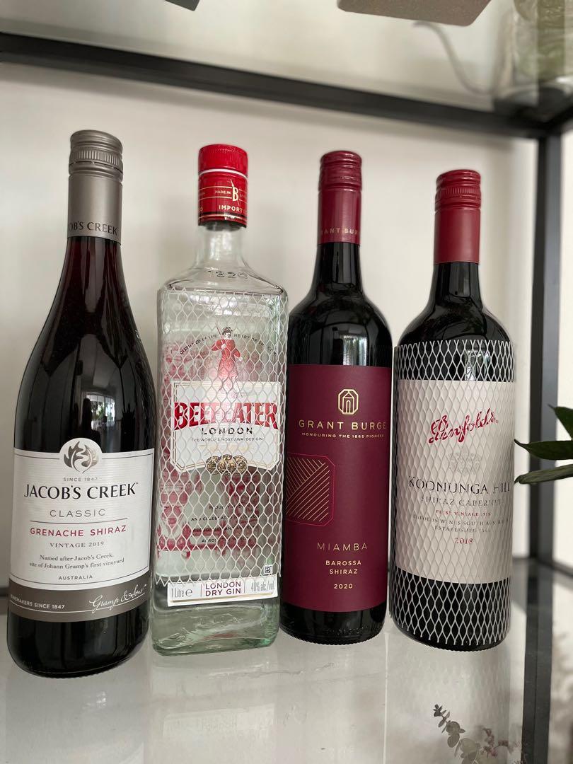 Red wine & gin, Food & Drinks, Beverages on Carousell