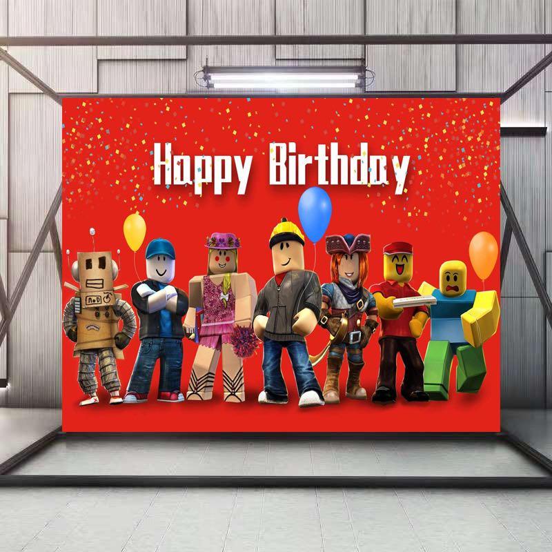 Roblox Party Supplies Birthday Banner Backdrop Party Deco Hobbies And Toys Stationery And Craft