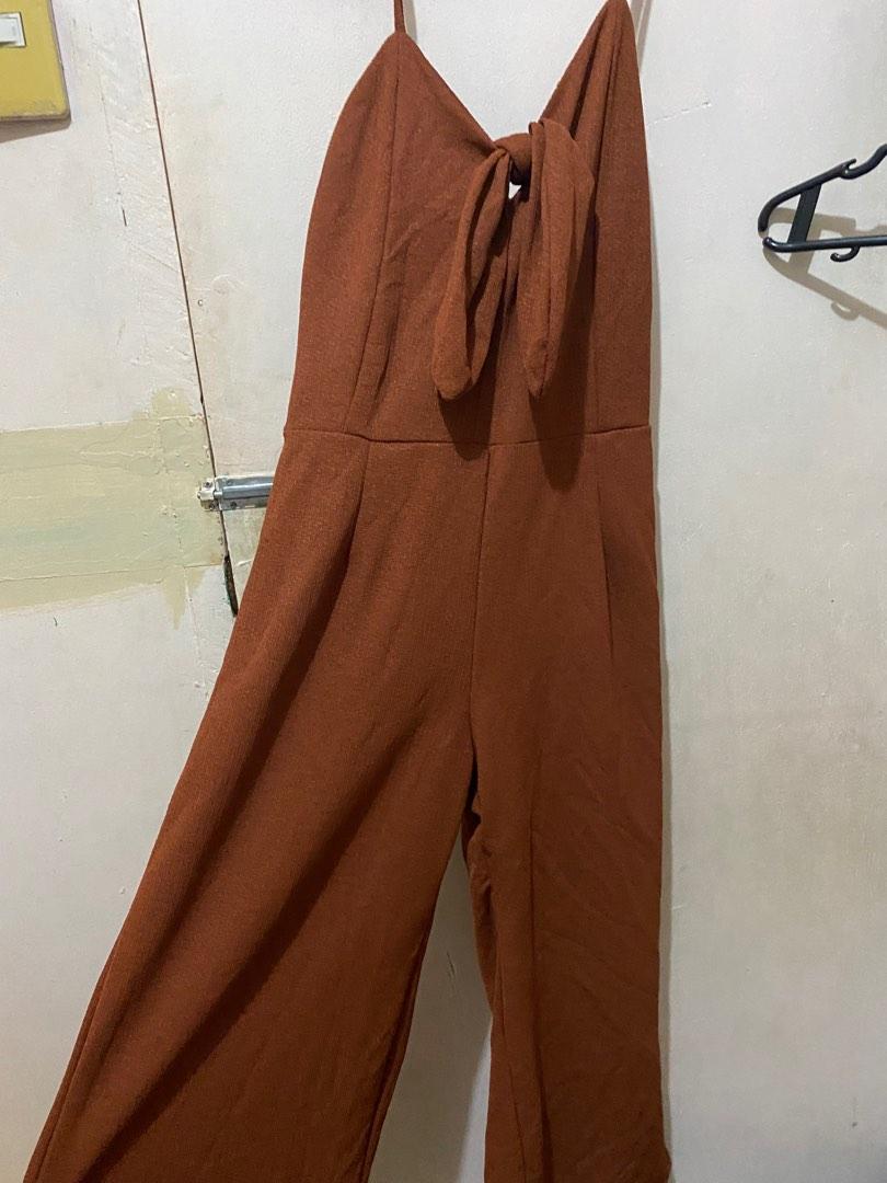Rust jumpsuit, Women's Fashion, Dresses & Sets, Jumpsuits on Carousell
