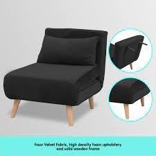 Sarantino adjustable chair single sofa bed  ( Black )