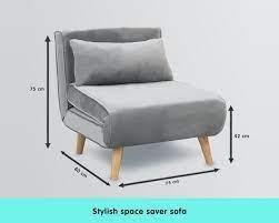 Sarantino adjustable chair single sofa bed ( Gray )