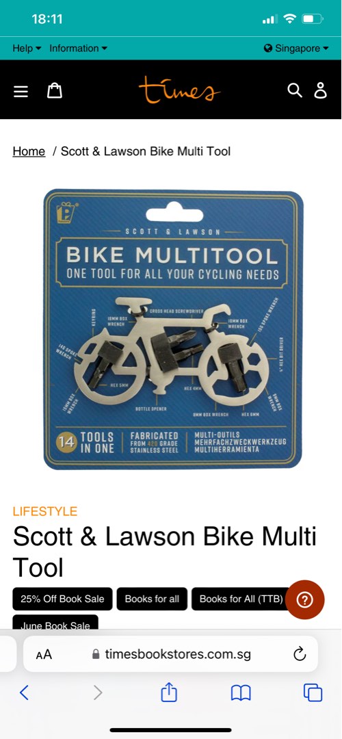 Scott & Lawson Bike Multitool, Sports Equipment, Bicycles & Parts