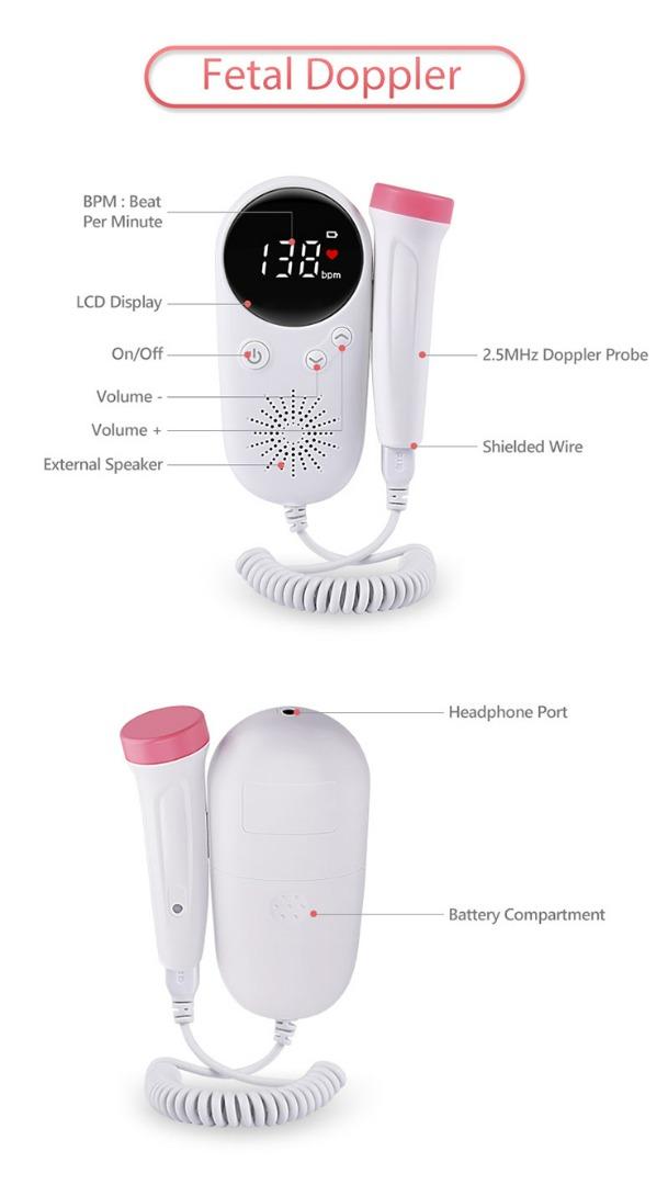 [SG Stock] Fetal doppler Baby heart rate detector Ultrasound monitor ...