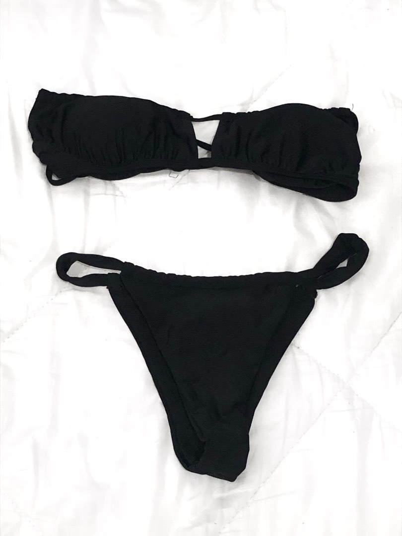 Shein Black Bikini Small, Women's Fashion, Swimwear, Bikinis & Swimsuits on Carousell