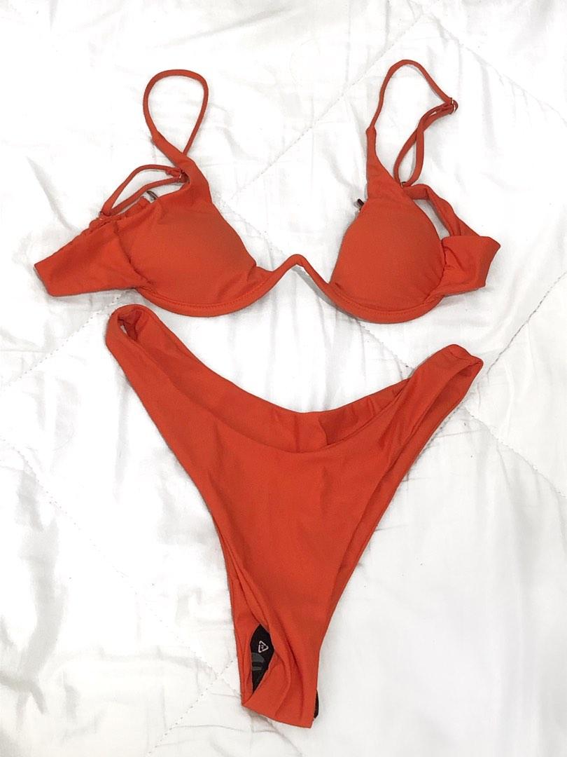 Shein Orange Underwire Bikini Medium, Women's Fashion, Swimwear