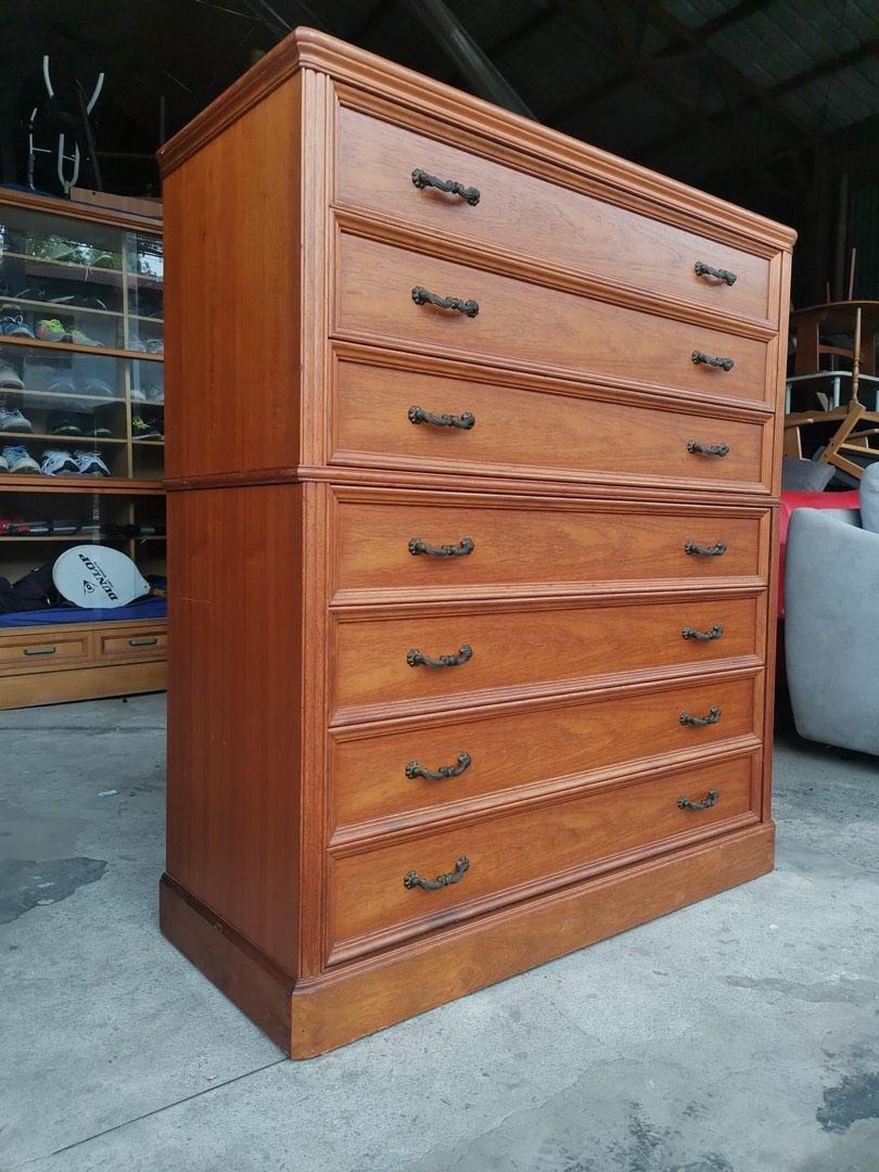 Solid wood chest drawer, Furniture & Home Living, Furniture, Shelves, & Racks on Carousell