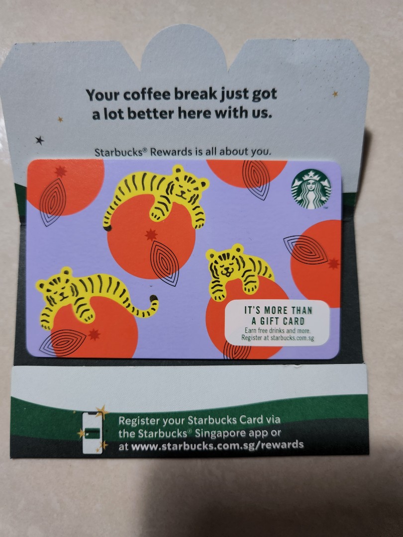 Starbucks Chinese New Year of Tiger Card, Tickets & Vouchers, Store
