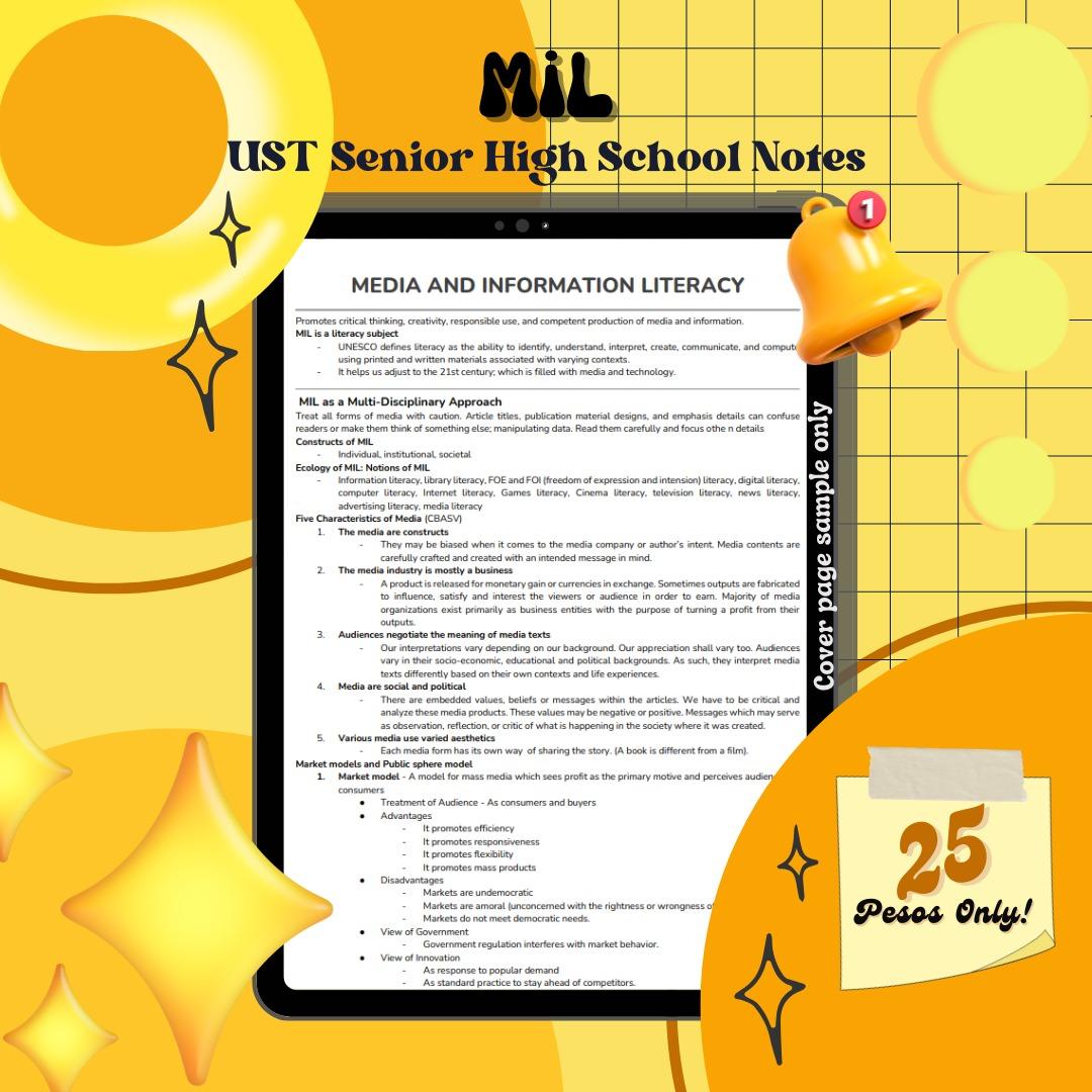 UST SHS NOTES [MIL for Grade 12] - With Tips, Sample Questions and ...