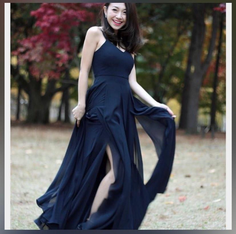 Chiffon dress with slit sale