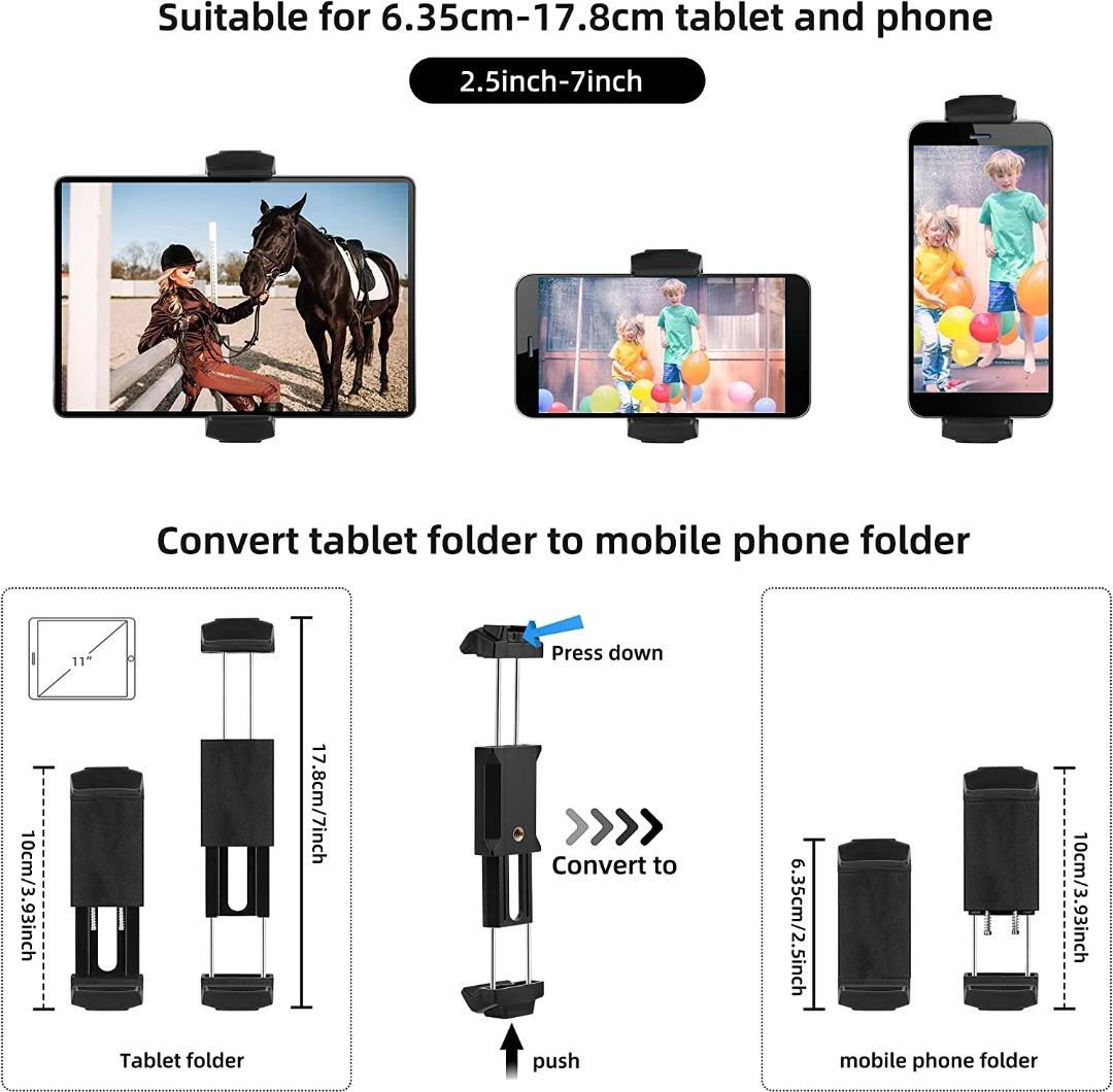 Victiv Camera & Tablet Tripod 2in1 Tripod Monopod 72 inches with 2