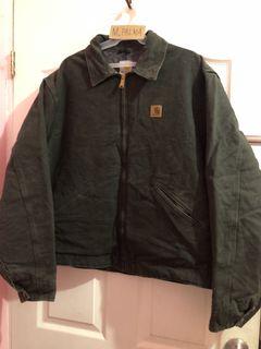 Vintage 80s carhartt denim jacket xlarge 26x27.5 green rare colorway