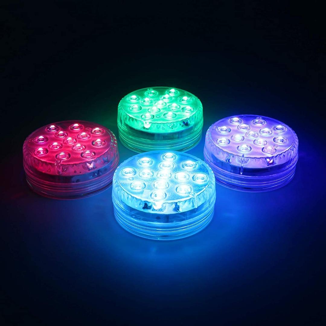 "Waterproof Underwater Light, MAVIE 4 Pack Submersible LED Lights with Remote Control RGB