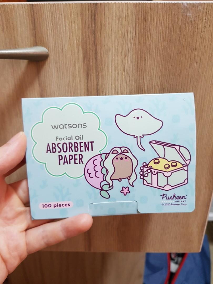 Watsons Pusheen Cat Facial Oil Absorbent Paper, Beauty & Personal Care