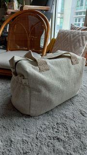 White Fabric Travel Bag with Waterproof Lining