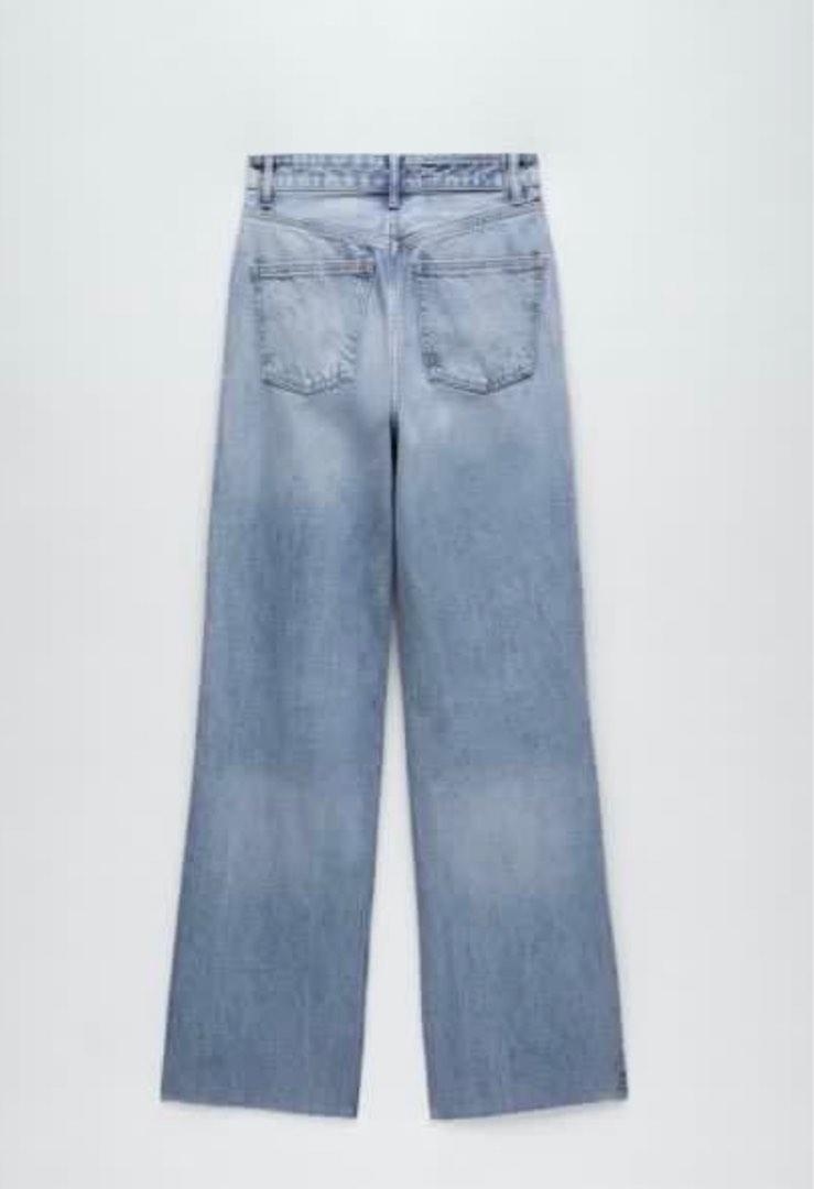 Zara Denim wide leg Jeans, Women's Fashion, Bottoms, Jeans & Leggings ...