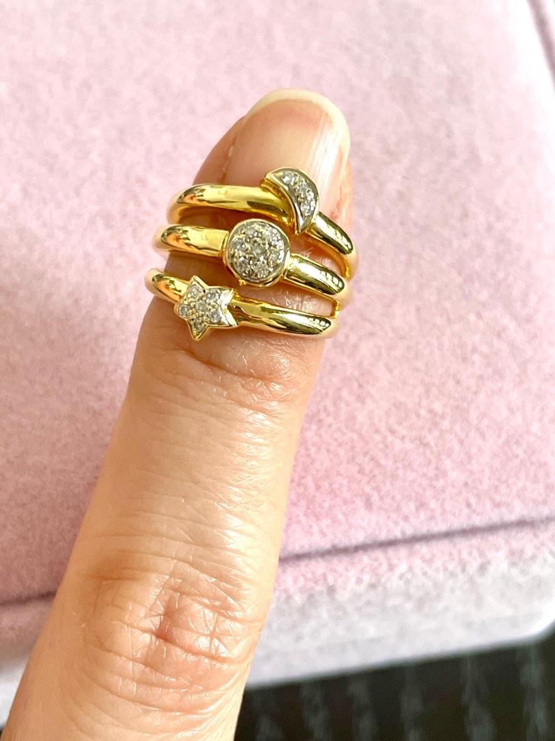 18k Diamond pinky ring Women s Fashion Jewelry Organisers