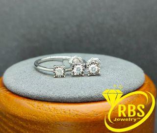 18k Diamond Solitaire Ring & Earring Set