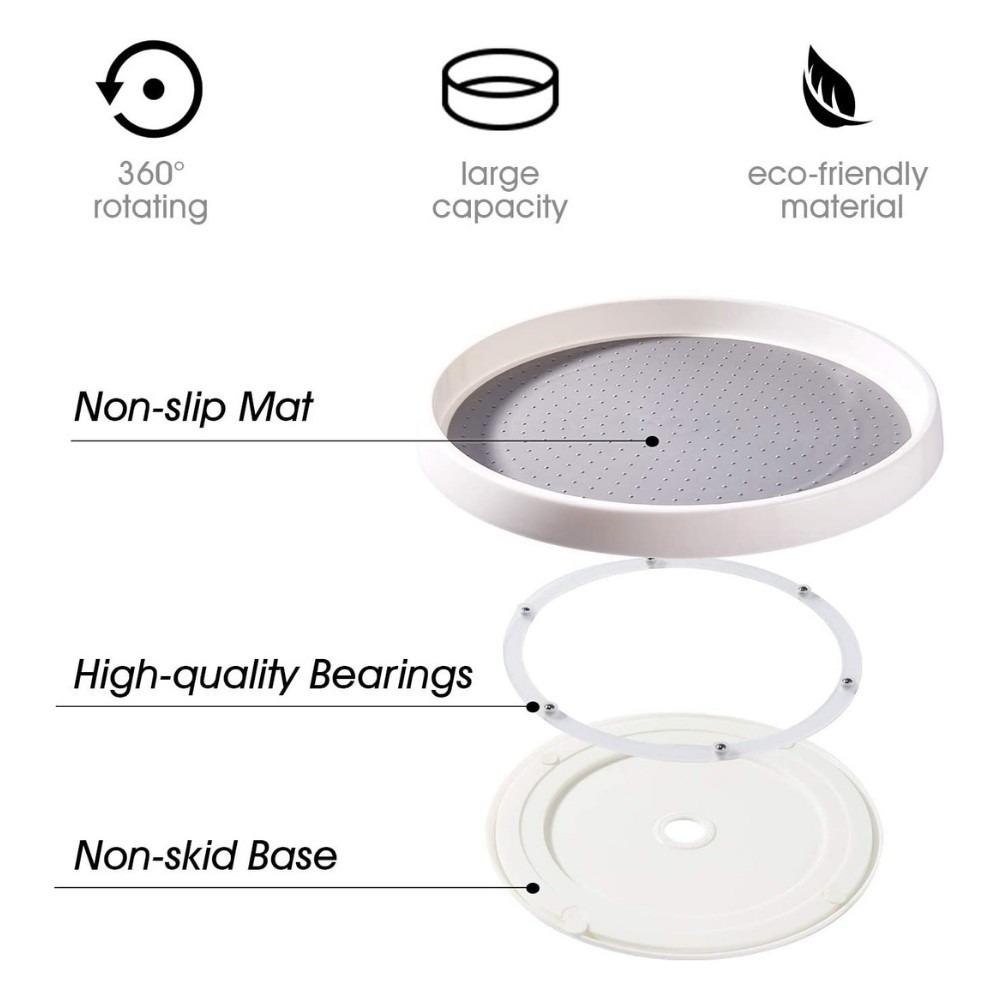 360 Degree Rotating Spice Rack/Spice Tray Turntable Non-Skid Kitchen ...