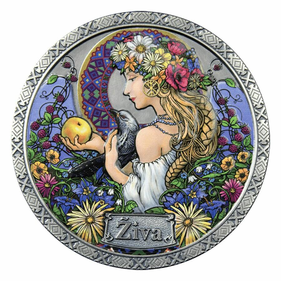 迦納健康女神彩色仿古銀幣50公克，限量銀幣，銀幣，錢幣，紀念幣，幣~迦納健康女神彩色仿古銀幣~全球限量500枚