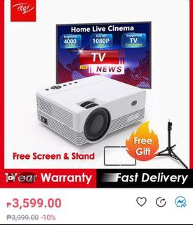 🛍 Projector with Free Screen & Stand