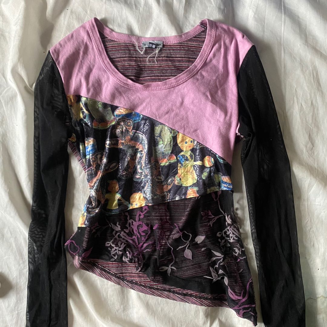 asymmetrical alt top, Women's Fashion, Tops, Longsleeves on Carousell