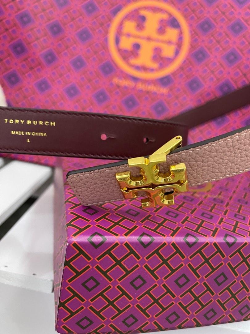 Tory burch authentic revetsable purple belt Authentic Tory Burch women Kira reversible belt in grey  main image 2