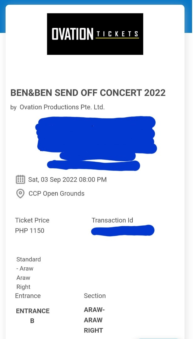 Ben&Ben Send Off Concert Ticket - Araw Araw Right (Standing), Tickets ...