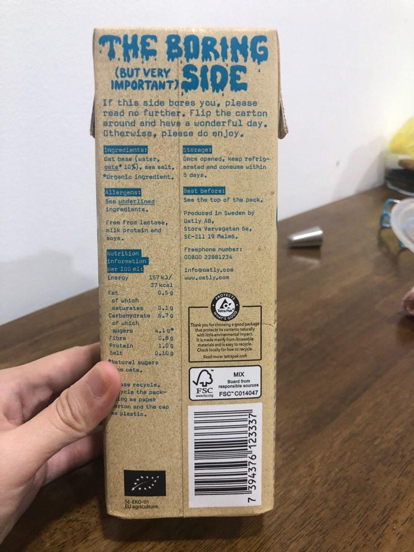 BN Oatly Organic Oat Drink expired 22 October 2022, Food & Drinks