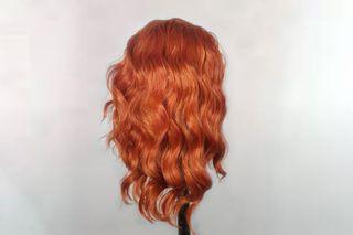 Brand New Luxury High Quality Cosplay Synthetic Restyleable Lace Front Fiery Red / Orange Layered Wig 14” with Realistic Hairline + FREEBIES