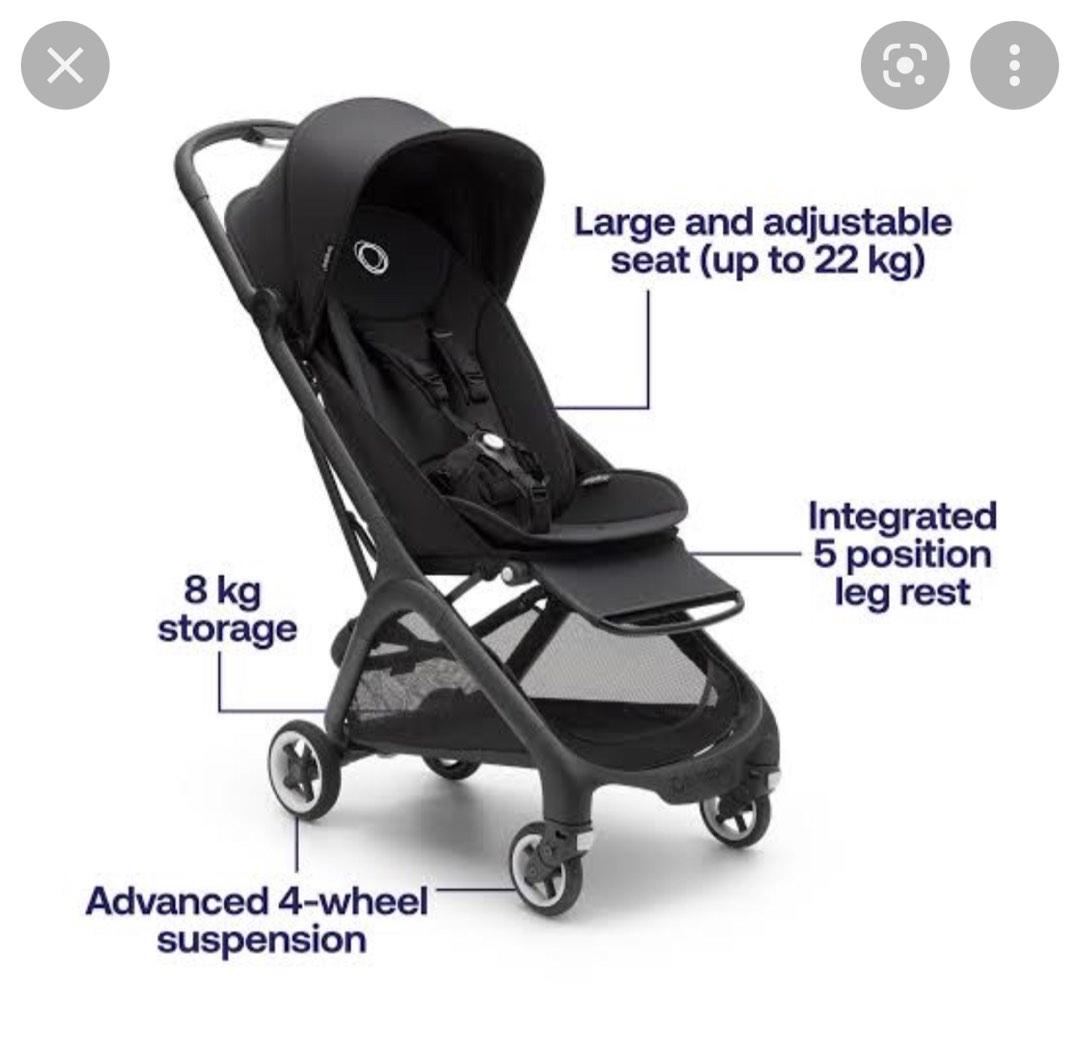 Bugaboo Butterfly Lightweight Ultra Compact Cabin Stroller- NEGOTIABLE (Category: Strollers) located in Manila. Submitted by kidsatheart (Listing ID 1180888639, Image 2). Description: Box-sealed IATA Approved to be stored in overhead compartment of airplane. Inclusive of Rain Cover, Leg Rest, Carry Strap and Seat Inlay for more comfortable feel. Can be attached to several infant car seat baskets like Nuna/Maxi-Cosi/Clek/Cybex/Kiddy (Using Adapter
