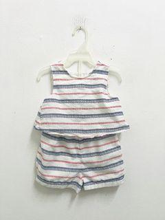 C563: 12-16month stripes cotton baby playsuit/ jumpsuit