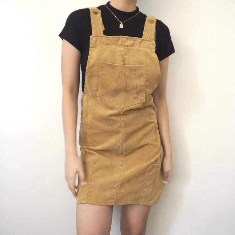 Corduroy Dress Overalls Brown Women s Fashion Dresses Sets Rompers on Carousell