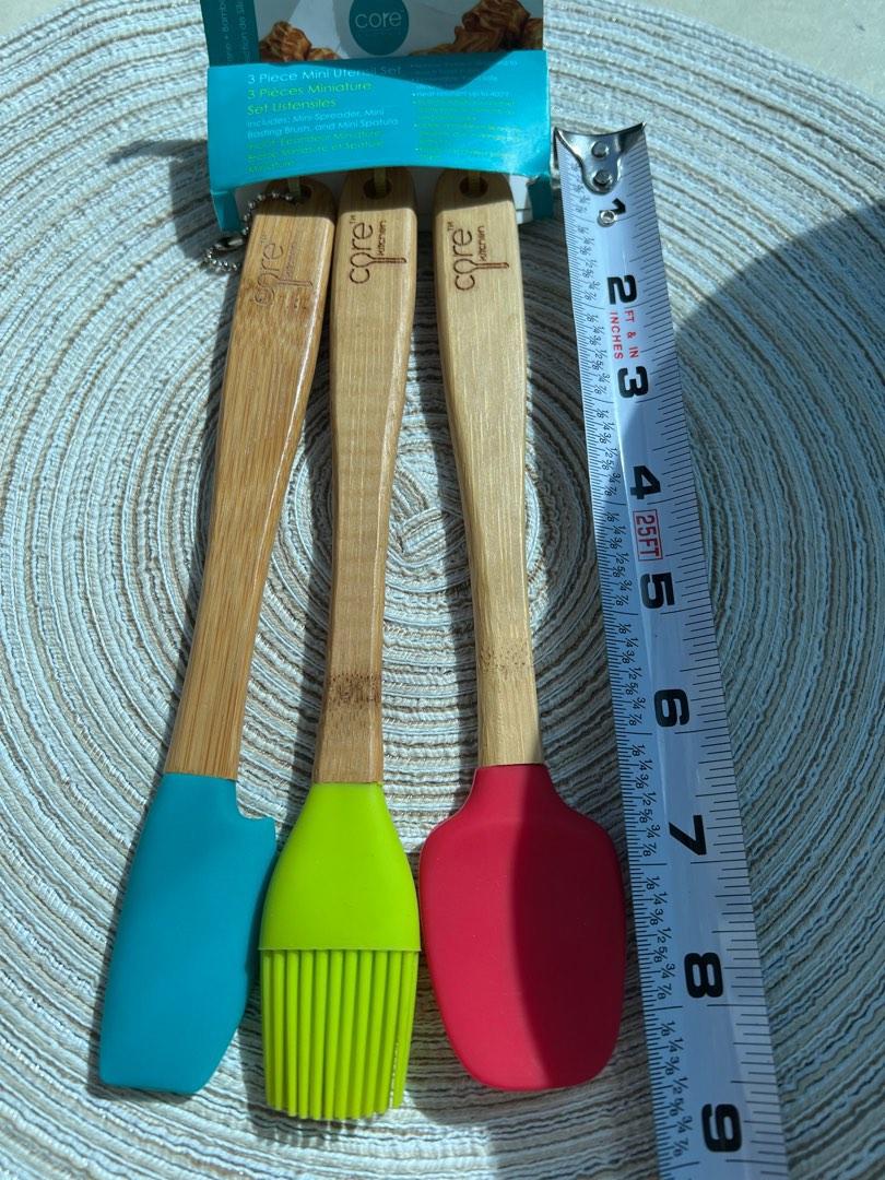 Core Mini Utensil set (Category: Bakeware) located in San Juan City. Submitted by iambernie (Listing ID 1180691933, Image 2). Description: Includes mini spreader, mini basting brush, and mini spatula Narrow shape is designed to reach food in jars Removable food safe silicone beads Heat resistant til 400F .