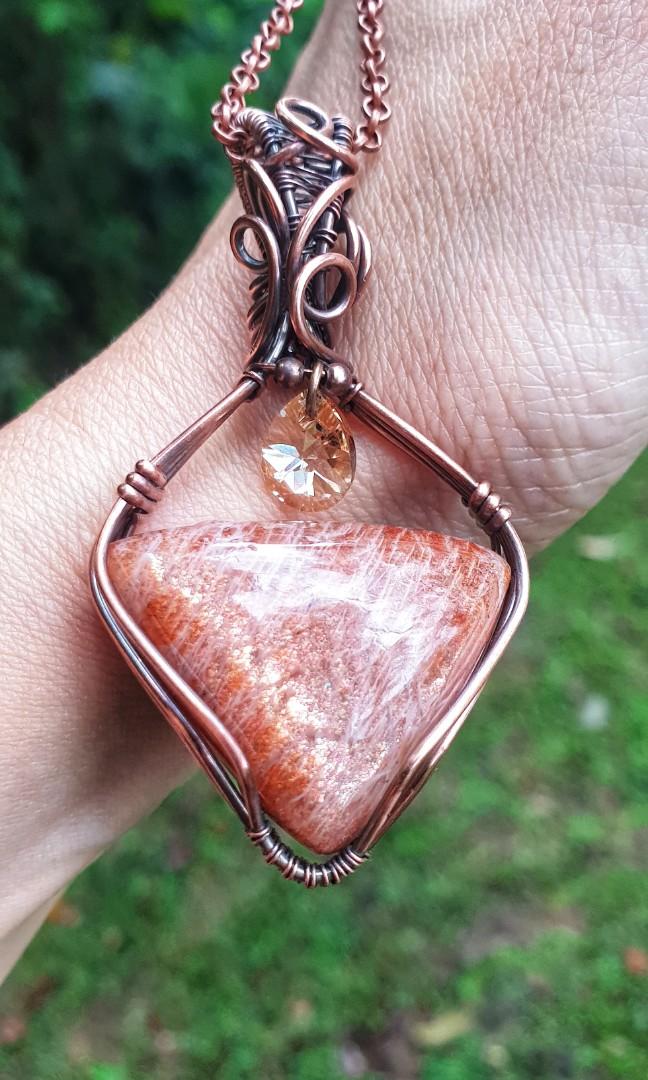 Pure rose quartz necklace online
