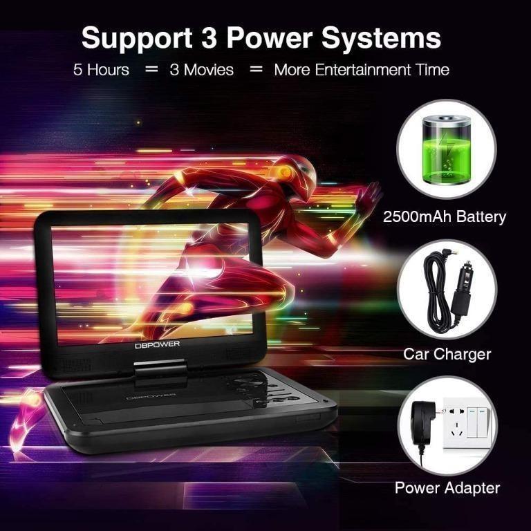 DBPOWER 10" Portable DVD Player with 5Hour Rechargeable Battery, 10