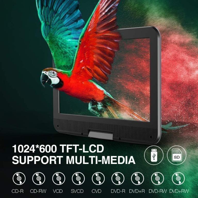 DBPOWER 10" Portable DVD Player with 5Hour Rechargeable Battery, 10