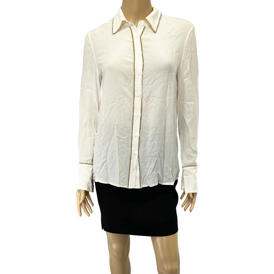 Katia Textured Button Down Top - Ivory