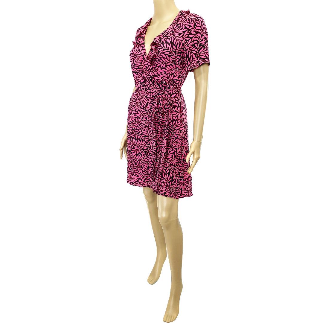 Diane von Furstenberg DVF Savilla Red Mix Printed Wrap Dress Women s Fashion Dresses Sets Dresses on Carousell