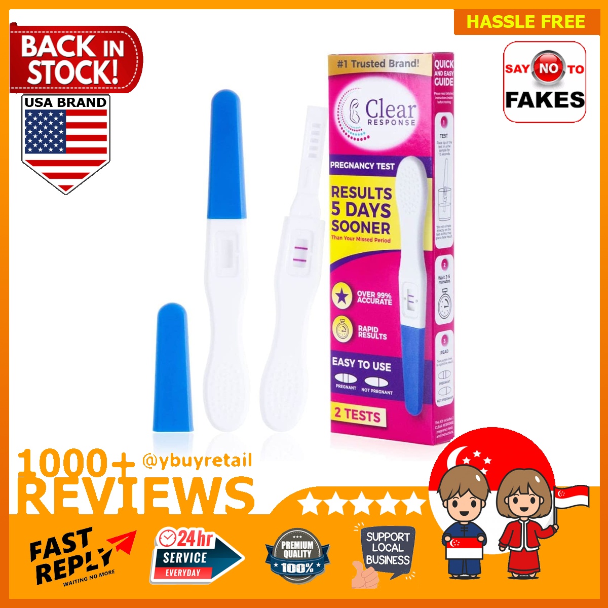Fake Pregnancy Test Positive Prank, Practical Joke, Gag, 2 Pack