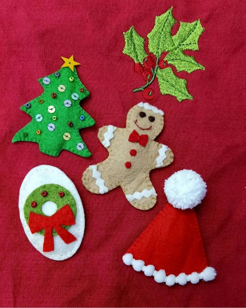 Felt Christmas Hair Clips (Category: Babies & Kids Fashion) located in Mandaluyong City. Submitted by patchandpast (Listing ID 1180686430, Image 1). Description: P80 each.