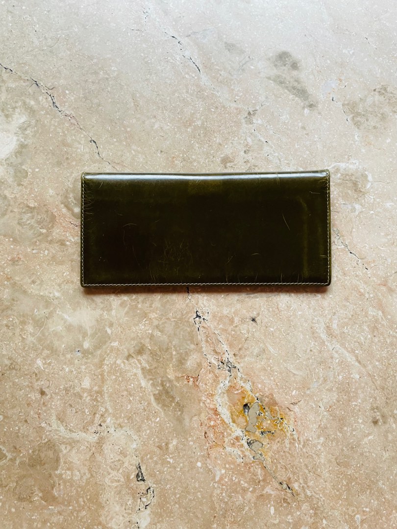 Fino Leather Olive Green Wallet, Smooth, Women's Fashion, Bags ...