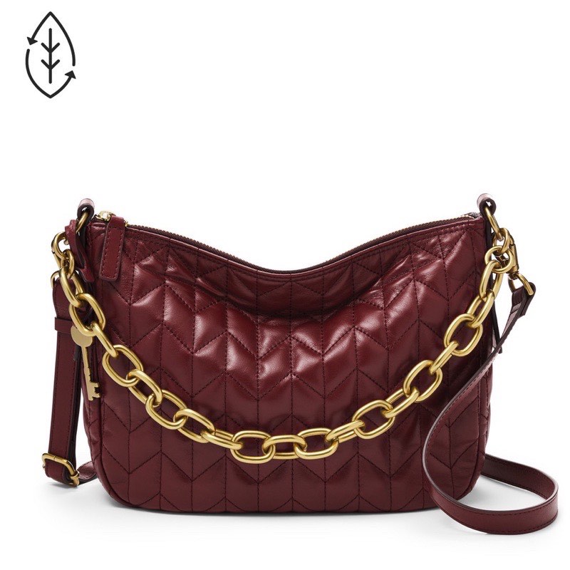 Fossil jolie crossbody wine original NWT, Barang Mewah, Tas & Dompet di