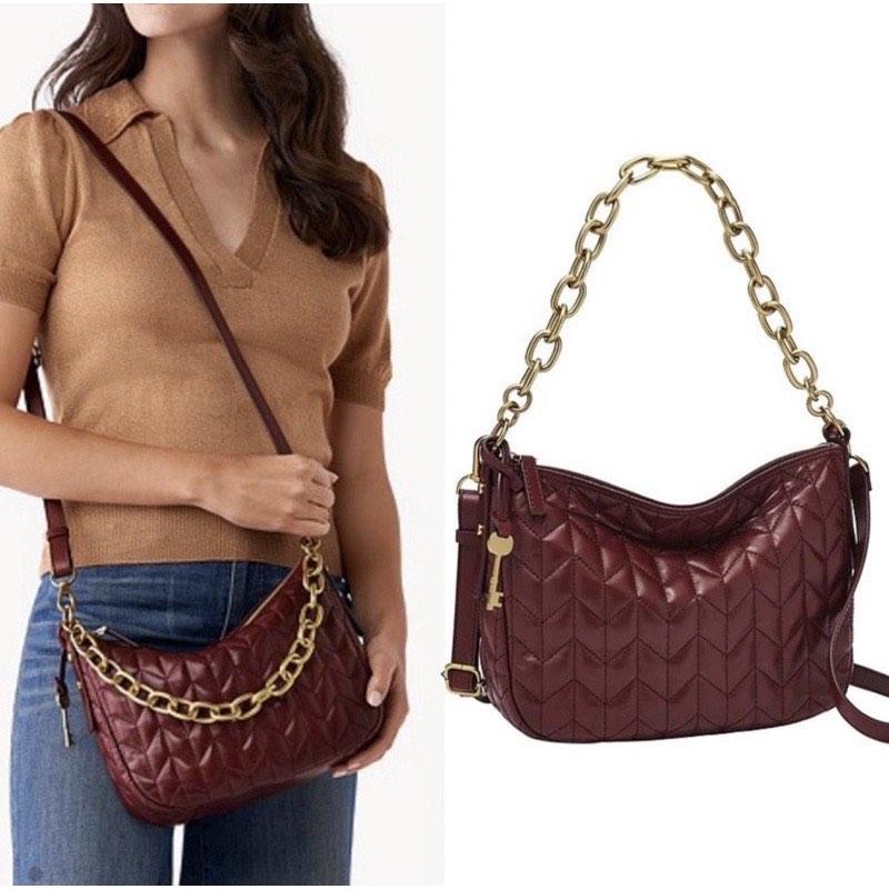 Fossil jolie crossbody wine original NWT, Barang Mewah, Tas & Dompet di